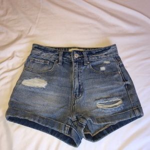 ripped jean shorts